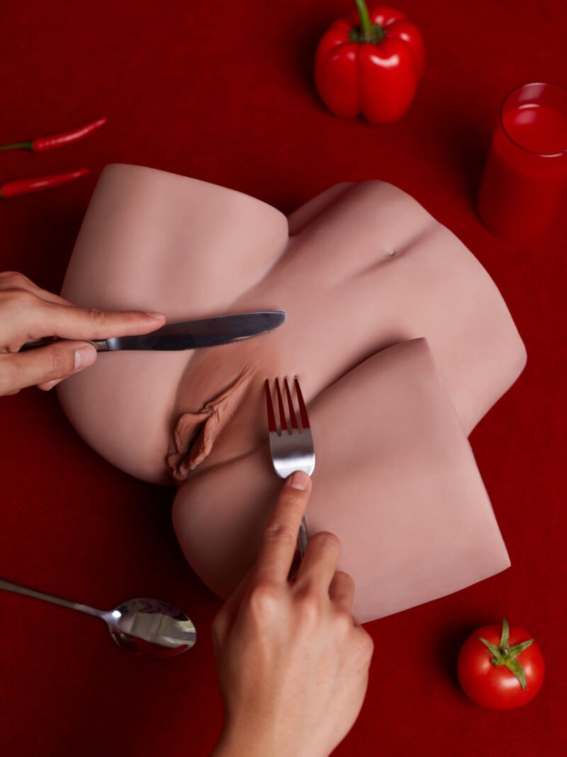 #R4 TPE Torso Sex Doll with Vagina and Buttocks Black